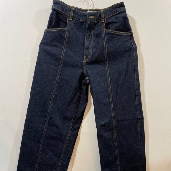 BAUM UND PFERDGARTEN Nara Wide-Leg Ankle Crop Dark Denim Jeans Sz 34 (US 2) - Picture 6 of 15